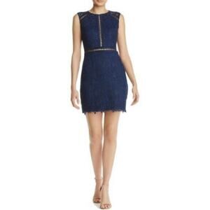 Aqua Navy Blue Sleeveless Lace Dress Large NWT